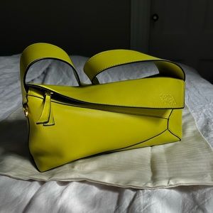 NEW WITH TAGS - Loewe Puzzle Hobo Bag Lime Yellow